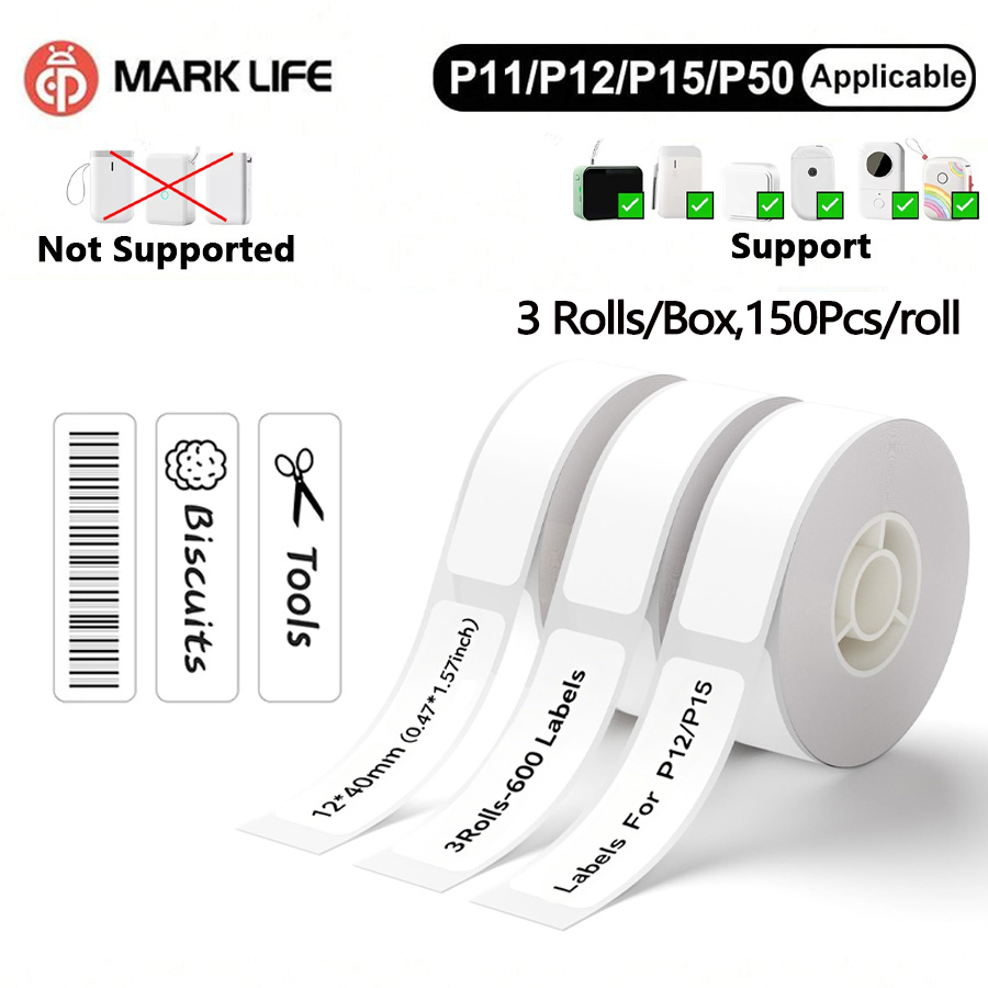 Commercial Shirt Printing Machine - Marklife 3Rolls Labels P15 Thermal Label